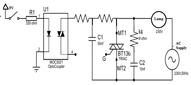 Fig 3 BT136 600E Circuit