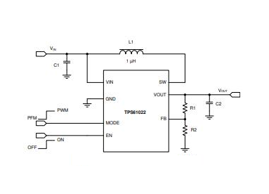 TPS61022RWUR Application Circuit