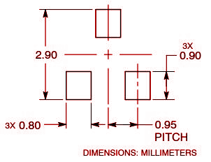  BSS138LT1G Recommended Soldering Footprint