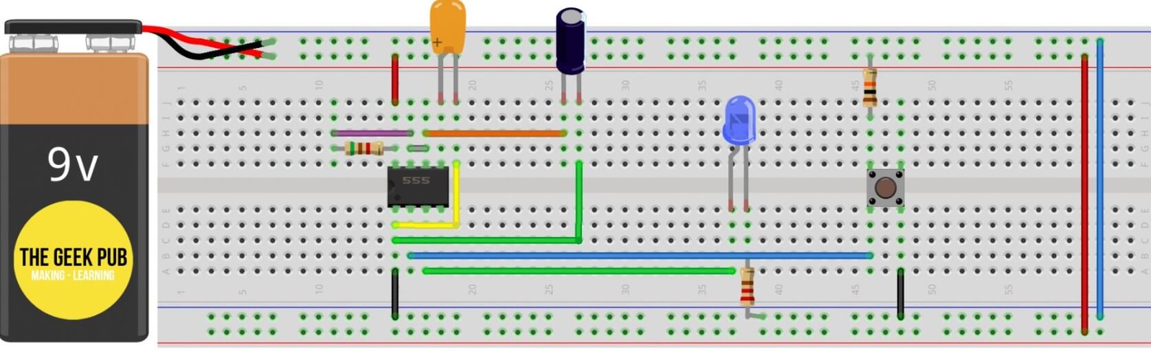 555 Timer in Monostable Mode Example